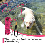 lynxking Long Dog Leash Reflective 15ft 30ft 50ft Check Cord Training Lead Padded Handle Heavy Duty Rope for Puppy Small Medium Large Dogs (Pink, 30ft x 3/8inch)