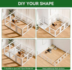 EVERFRONT Clear Acrylic Dog Playpen - Clear Dog Play Pen - Easy Assemble Acrylic Dog Playpen - Puppy Playpen, Cat Playpen, Small Animal Playpen, Dog Play Pen Indoors(30", 12-Pack 2-Room)