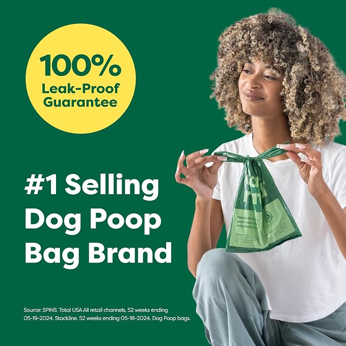 Earth Rated Dog Poop Bags for Dogs, 600 Easy Tie Handle Bags, Unscented | Extra Thick Waste Bag Refill Rolls