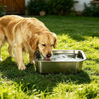 1.25 Gallons Stainless Steel Large Dog Water Bowl, Outdoor Dog Water Bowl, High Capacity Metal Dog Food Bowls, for Dog & Cat, Big, X- Large Pet