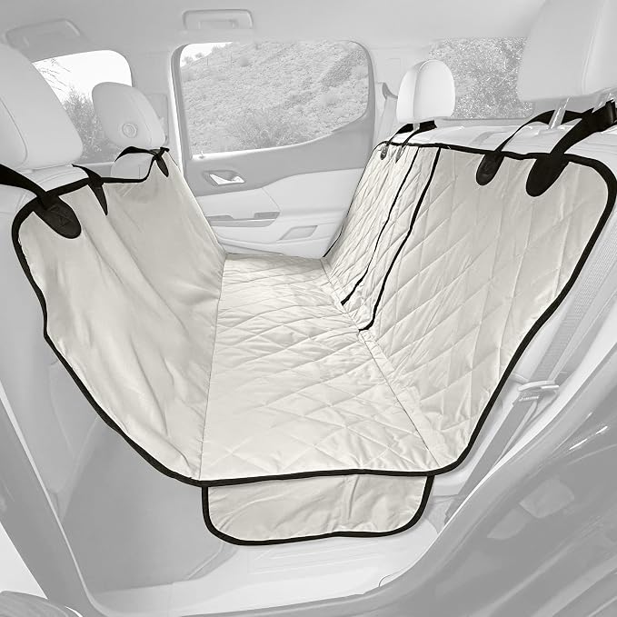 4Knines Dog Hammock – Rear Seat Cover for 60/40 Split Bench w/Armrest (Tan, Regular)