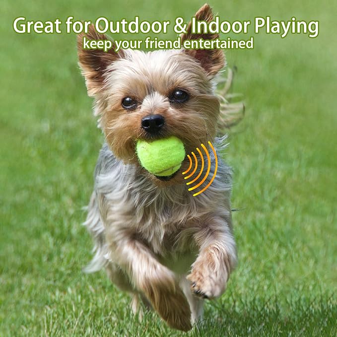 Magicorange Dog Tennis Balls,90 Pack 2.5 inch Floatable Squeaky Tennis Balls for Fetch Exercise, Natural Rubber Squeaky Dog Ball Training Safe (Multicolor)