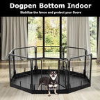 PJYuCien Octagon Playpen Bottom Pad for 24'' Width 8 Panel Pen, Black | Protect Floor, Easy to Move and Clean, Perfect for Puppy, Duck, and Other Small Animals, Hook Connect