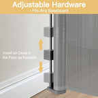 Reinforced 42" Tall x 55" Wide Retractable Baby Gates for Dogs/Easy Install | Indoor/Outdoor Tall Pet Gate, Prevents Crawling Under, Space-Saving, Easy to Use, Scratch-Resistant Mesh, Safety Lock, Gray