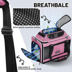 Top-Expandable Cat Carrier 18x11x11, United Delta American Airline Approved | Soft-Sided Small Dog Pet Carry Bag Travel Under-Seat in Cabin, Puppy Airplane Crate 10lbs TSA Plane Kitten Cage Kennel Pink