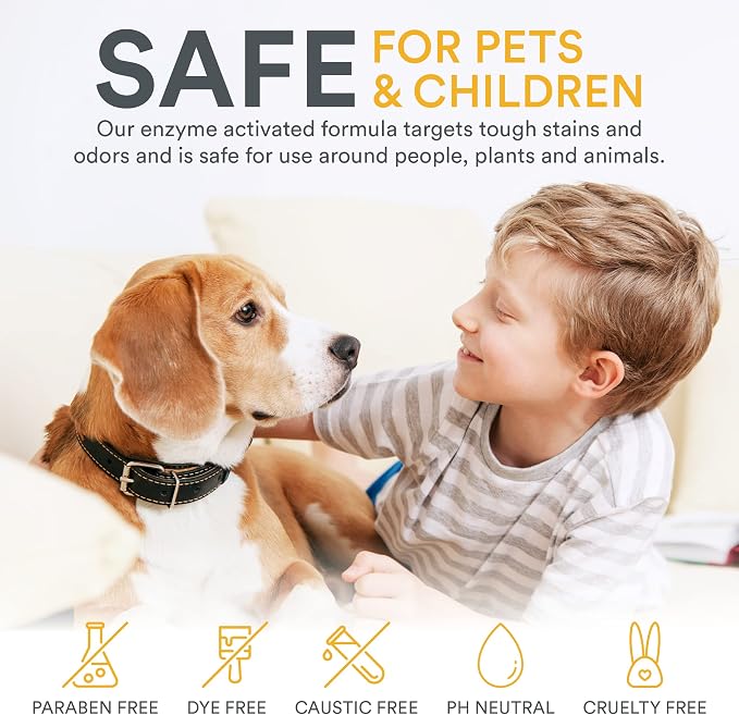 Zeiff Pet Stain and Odor Remover - Pet Odor Eliminator for Home and Professional Use - Carpet Stain Remover - Pet Urine Enzyme Cleaner for Dog and Cat Pee, Feces, and Fluids - 1 Gallon