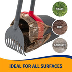 Arm & Hammer Pooper Scooper for Extra Large Dogs Heavy Duty, Outside Yard Dog Poop Scoop Pet Waste Clean Up with Bag Attachment - 2 Waste Bags Included | Includes 2 waste bags plus an attachment to hold them, keeps hands clean while picking up after pe...