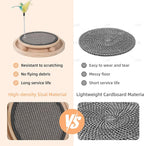Natural Sisal Round Cat Scratcher with Ball Track Toy | Interactive, For Indoor Cats, Chasing Hunting Exercise, Mental Physical Puzzle, Kitten Toys
