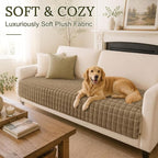 Smiry Velvet Couch Cover for Dogs, Non Slip Soft Sofa Protector for Pets | Washable Sofa Cover for Cats, Furniture Protector Against Pet Hair, Scratches, Fits Sectional Sofa(Mocha Brown, 27.6"x27.6")