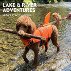 ASENKU Dog Life Jacket - Pet Safety Vest for Swimming & Boating, Shark Life Jacket with Floatation, Dog Lifesavers Swimsuits for Small Medium Large Dogs (OrangeMix, M)