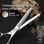 Dog Grooming Scissors: 5 IN 1 Professional Grooming Scissors for Pet High Precision CNC-Cut Blades, Silver