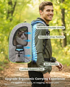 pecute XL Cat Backpack Expandable, Cat Carrier Backpack Acrylic Window | Durable Oxford Cloth, Lockable Zipper,Use for Pet Under 15 lbs to Travel