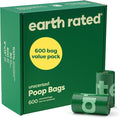Earth Rated Dog Poop Bags on Refill Rolls, 600 Bags, Unscented | Guaranteed Leak Proof and Extra Thick Waste Bag Refill Rolls