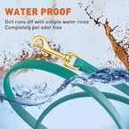 Viper Biothane K9 Working Dog Leash Waterproof Lead for Tracking Training Schutzhund Odor-Proof Long Line with Solid Brass Snap for Puppy Medium and Large Dogs, 33ft Blue Aqua