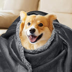 Waterproof Pet Blanket, Liquid Pee Proof Dog Blanket for Sofa Bed Couch, Reversible Sherpa Fleece Furniture Protector Cover for Small Medium Large Dogs Cats, Dark Gray Medium（57" x 40"） | waterproof pet blanket sherpa fleece reversible couch cover bed ...