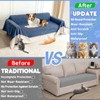 Loiion Cat Scratch Proof Furniture Protector Waterproof Sofa Cover 150"x91" | Pet-Friendly Couch Protector, Anti-Scratch & Anti-Slip Sofa Cover For Cats Dogs Kids, Machine Washable