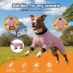 LovinPet Large Dog Pajamas, Cotton Multicolor Stripe Big Dog Shirt, Stop Shedding for Dogs, Full Body Dog Onesie, Pet Pajamas for Dogs, Pet PJ's, 2XL