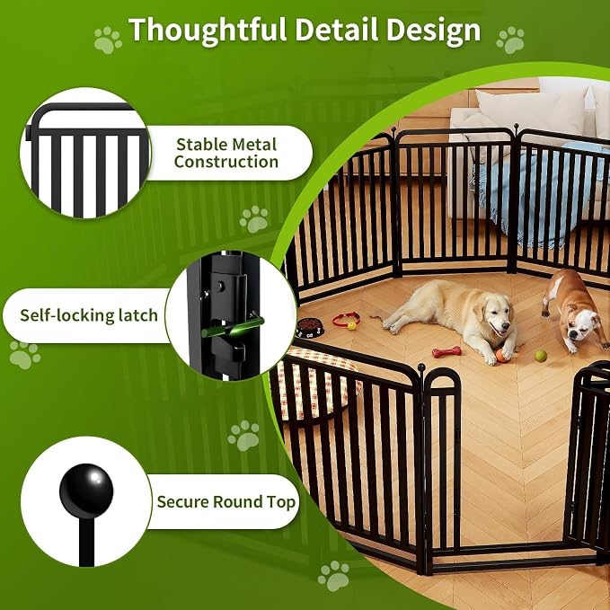 Heavy Duty Tube Dog Playpens,Dog playpen Outdoor for Large Dogs,Puppy Play Pen for Indoors,40" H 12 Panels
