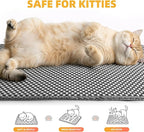 Cat Litter Mat 24x35 Inches, Honeycomb Double Layer Litter Trapping Mat, Waterproof Leakproof Urine Proof Cat Litter Box Mat for Cat Litter Box Area, Floor, Kitty Litter Rug
