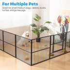 Dog Playpen 32" Height – Heavy Duty, Foldable | 25mm Steel Tubes, 40.8 lbs sturdy frame, rubber non-slip feet, indoor outdoor, Small Medium Dogs