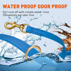 Viper Biothane K9 Working Dog Leash Waterproof Lead for Tracking Training Schutzhund Odor-Proof Long Line with Solid Brass Snap for Puppy Medium and Large Dogs 6ft, Cerulean Blue