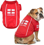 Parisian Pet Team England Dog Jersey - Breathable Mesh Puppy Football Jersey - Lightweight Stretch Sporty Dog Clothes - Summer Shirts for Large Dogs - Soccer Jersey for Dogs - Sportswear Pet Clothes