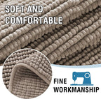 H.VERSAILTEX Plush Chenille Couch Cover for 3 Cushion Couch Anti Slip Washable Sofa Slipcovers Soft and Durable Furniture Protector for Dogs Cats Kids (27.5" x 71", Taupe)