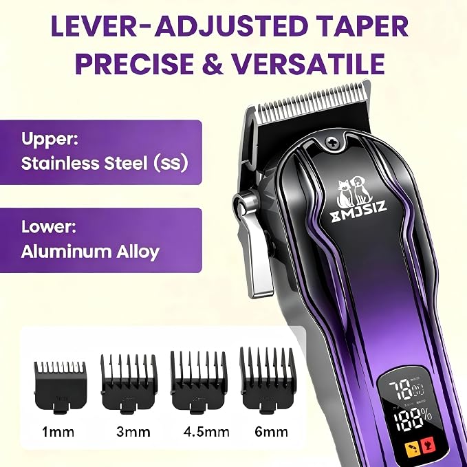 Dog Grooming Kit, Low Noise Cordless Pet Clippers for Dogs & Cats | Quiet Cordless Grooming • Thick Coat Trimming • USB-C Charging • Storage Case • Dogs & Cats