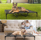 petizer Large Dog Cots Beds for Medium Dogs, Holds up to 100lbs, Breathable Cooling Mesh & Strong Center Bars, 36x30x9'' Anti-Sag Lifted Dog Bed, Indoor & Outside Use, Black