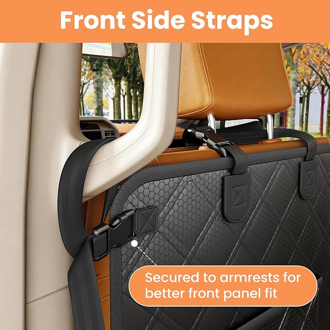 PETICON F150 Floor Cover for Crew Cab Trucks with Fold-Up & Split Seats | Split Zipper, Waterproof & Scratch-Resistant 600D Oxford, Side Door Flaps, Non-slip Base, Protects Interior, Machine Washable