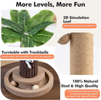 Woochpet 35"Cat Scratching Posts For Indoor Cat,Cat Scratcher With Cat Toys | Heavy Duty,Modern Cat Scratch Post,Cat Ball Track,For Large Adults Cats