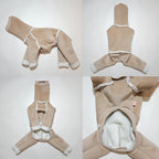 D Doggy Star Italian Greyhound Cold Weather Coat Warm Fleece Corduroy Sweater Turtleneck Onesie Clothes Whippet for Dog (M,Corduroy Beige)