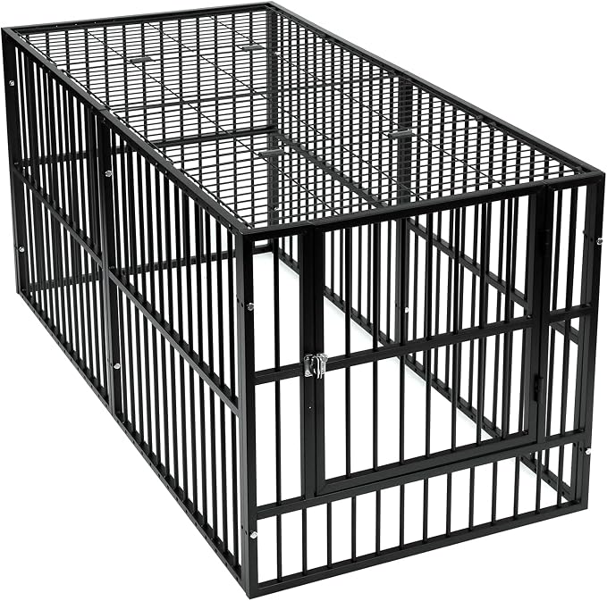Dog Playpen 32" Height Roof | 25mm Steel Tubes, 40.8 lbs sturdy frame, rubber non-slip feet, indoor outdoor, Small Medium Dogs