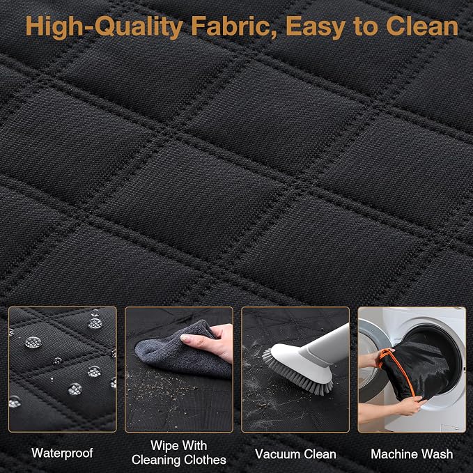 Pecute Dog Car Seat Cover for Back Seat, Back Seat Extender for Dogs 52 * 24.4in, Foldable in The Car, Hard PVC Panels Bottom Support to 330 lbs, for Cars/Mid-Size SUV/Small Truck