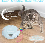 Rechargeable Interactive Cat Toy, Blue | Smart Sensor Pop-Up Feather Toy, 7 Holes, USB Powered Automatic, For Indoor Cats