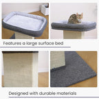 Catry Cat Perch with Washable Replaceable Bed & Wide Sisal Scratching Post | Cat Tree with Washable Replaceable Bed for Large Cats, Thick Sisal Scratching Post, Sturdy Cat Tower, Easy Assembly Cat Tree