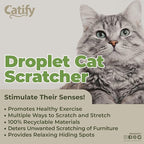 Best Pet Supplies Catify Corrugated Cardboard Cat Scratcher - Droplet | Corrugated Cardboard, Durable, Non-Slip, Indoor Furniture Protector, For Kittens and Cats, Promotes Healthy Active Play