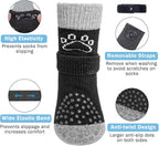 SCENEREAL Dog Socks to Prevent Licking Paws for Hot/Cold Pavement Anti Slip, Dog Shoes for Hardwood Floors, Dog Boots & Paw Protectors with Grippers for Small Medium Large Senior Dogs, Black M