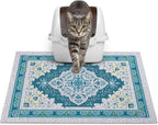 Glittme Cat Litter Mat, 24"x15" Non-Slip Washable Trapping Mat for Cats | Litter Trapping Mat With Thick PVC Coil To Catch Scatter, Soft On Paws And Waterproof Bottom To Protect Floors