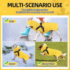 SlowTon Dog Raincoat Waterproof - Dog Rain Jacket with Harness and Hood Lightweight, Reflective Dogs Rain Coat for Large Medium Small Dogs Girl Boy Puppy Poncho Pet Clothes (Yellow, XL)