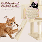 SHA CERLIN 82 inch Cat Tree Tower, Multi-Level Cat Condo with Plush Perches, Sisal Scratching Posts, Hammock and Toys, Stable Cat Tower for Kittens and Adult Cats, Beige