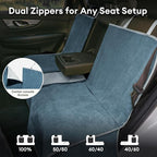FUNNY FUZZY Dog Car Seat Cover for Back Seat, Back Seat Pet Cover for Dogs Waterproof, Scratchproof Dog Backseat Cover, Non-Slip Bench Car Seat Protector, Universal Fit Most Cars, SUVs, Trucks, Blue