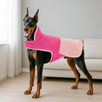 cyeollo Warm Dog Coat Sherpa Dog Winter Coat, Reversible Fleece Dogs Jackets Sweater Vest for Medium Large Dogs Female, Soft Cold Weather Pet Clothes, Rose Red XXL