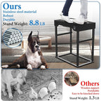 Raised Dog Bowl for Large Dogs,Elevated Dog Bowls Steel Dog Bowls for Food & Water (DB01H-BLACK, 20inch 1.5L)