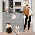 Reinforced 42" Tall x 55" Wide Retractable Baby Gates for Dogs/Easy Install | Indoor/Outdoor Tall Pet Gate, Prevents Crawling Under, Space-Saving, Easy to Use, Scratch-Resistant Mesh, Safety Lock, Gray