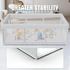 Hiaksedt Baby Playpen 74x50 Inch, Play Pens for Babies and Toddlers | Baby Fence Play Yards for Indoor & Outdoor with Breathable Mesh Anti-Fall Playpen (74"x50")