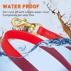 Viper Biothane K9 Working Dog Leash Waterproof Lead for Tracking Training Schutzhund Odor-Proof Long Line with Solid Brass Snap for Puppy Medium and Large Dogs, 15ft Cherry Red