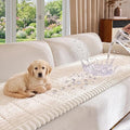 FUANGUI Waterproof Couch Cover Sofa Cover for Dogs and Pets Sofa Protector | Non-Slip Washable Fuzzy Soft Cat Bed Sofa Slipcover for 2-3 Cushion Couch Sofa Pet Friendly, Beige, 27.6" x 70.9", 1 pcs