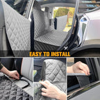 PETICON Dog Seat Covers for Tesla Model 3 & Y Back Seat with 2 Pack Door Protectors, 100% Waterproof Dog Hammock for Tesla with Mesh Window & Headrest Protection Prevents Scratches and Scuffs (Gray)