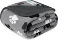 PetAmi Waterproof Dog Blanket for Small Medium Dogs Cats, Pee Proof Reversible Cat Blanket for Kitten Puppy, Soft Fleece Washable Pet Throw for Couch Car Crate Liner, 29x40 Paw Print Gray